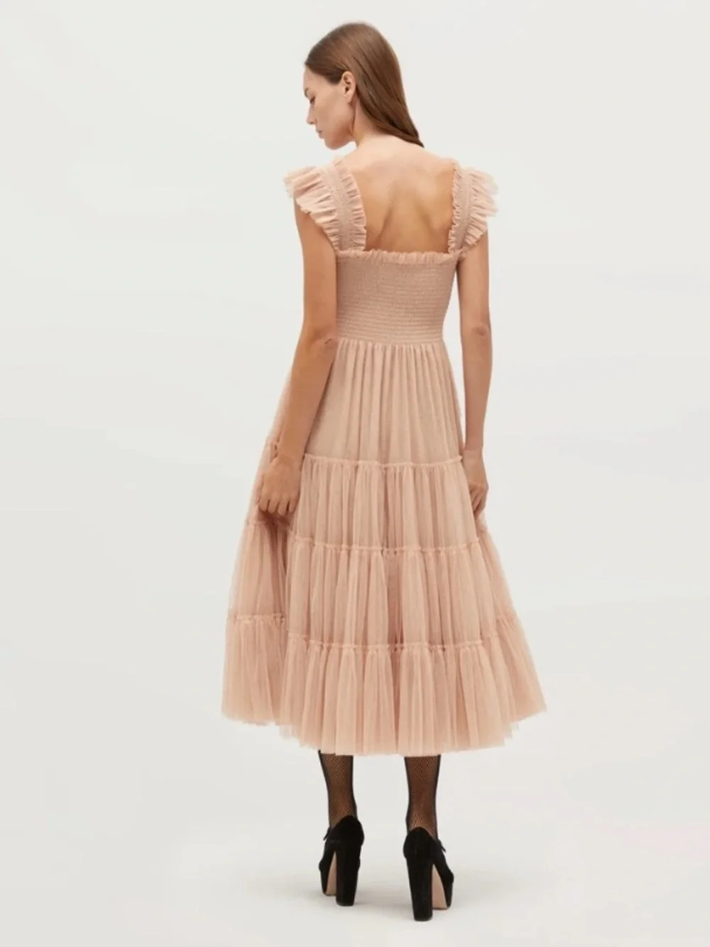 NWT Hill House Collector’s Edition Ellie Nap Midi Maxi Dress Blush Glitter Tulle - Picture 4 of 16